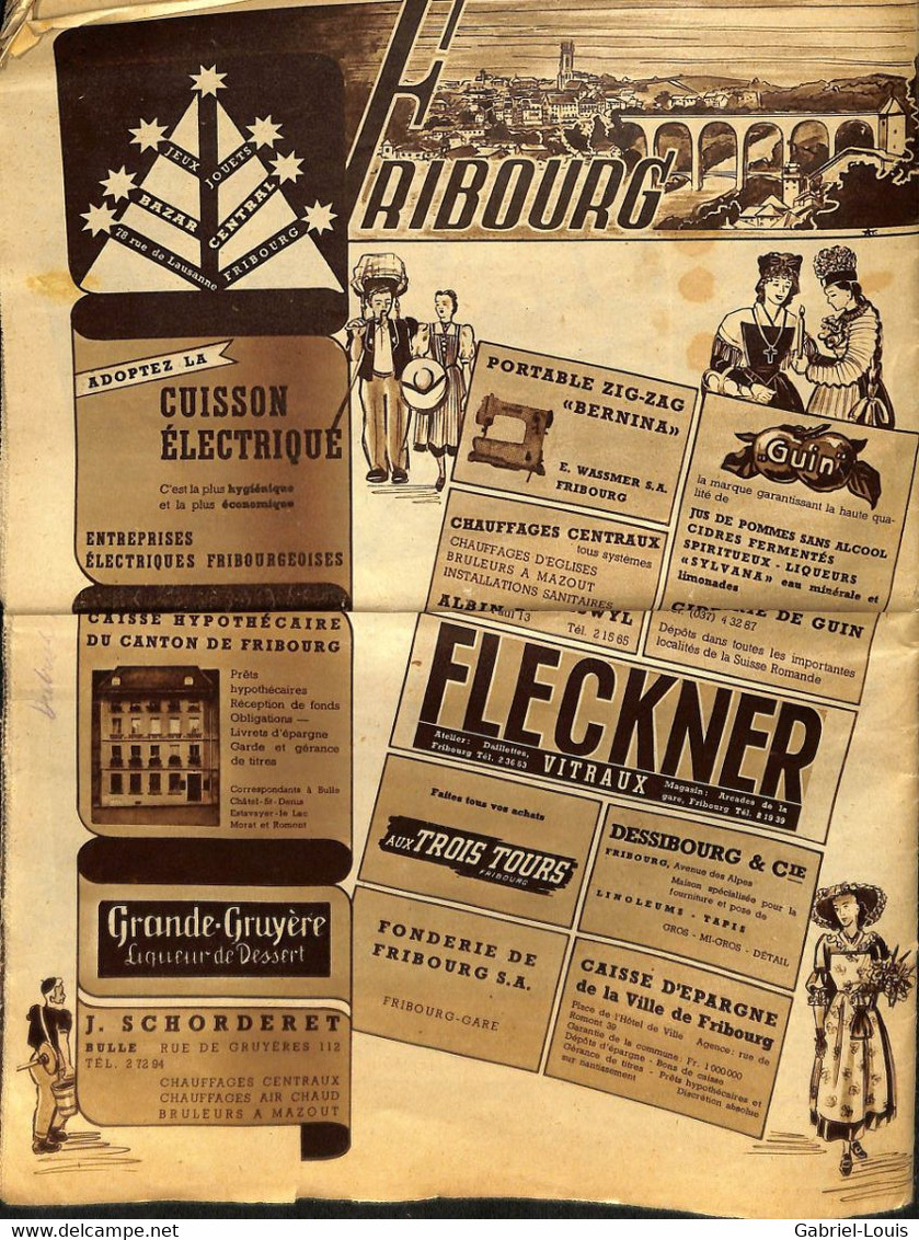 L'Echo Illustré 1947 52 Paix et justice sociale/Fête foraine Genève/Ferronnerie d'art Ferronnier /Valais/Publicités