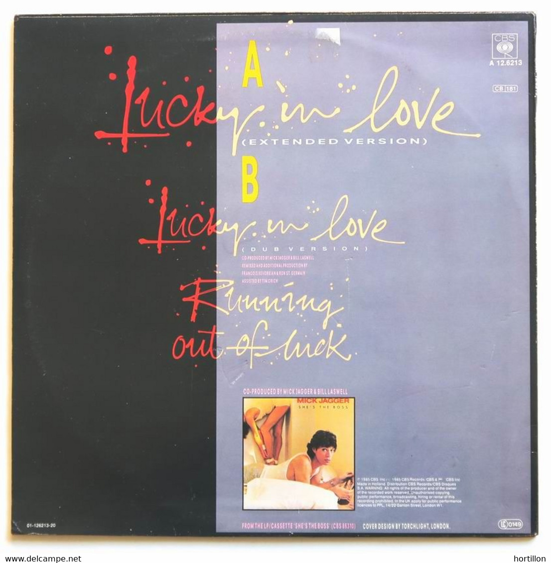 Disque MAXI 45 Tours Vinyle MICK JAGGER - Lucky In Love (THE ROLLING STONES) - 45 T - Maxi-Single