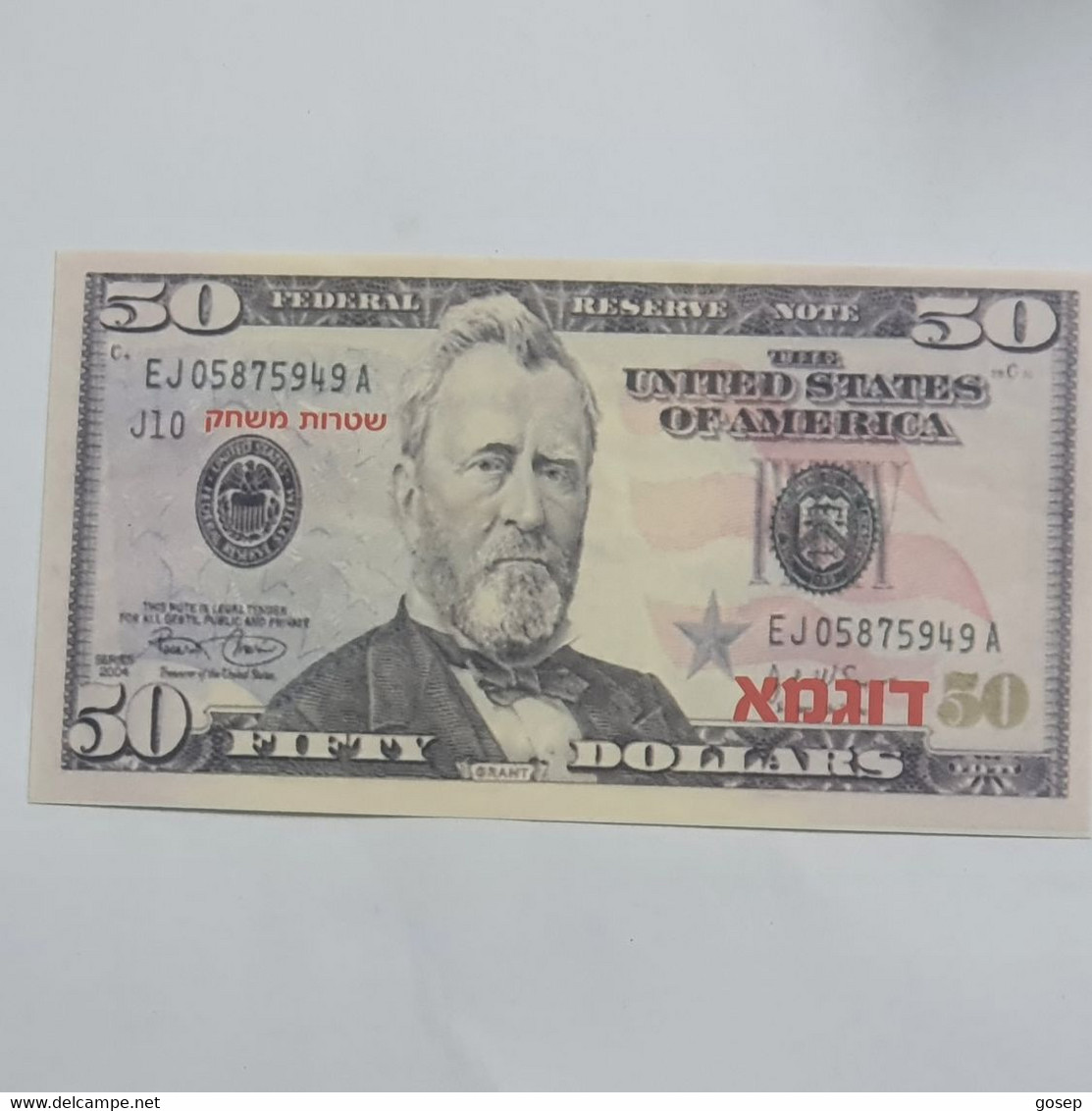 U.S.A-federal Reserve Note-(50$)-(3)-(EJ05875949A)-(2004)-(Sample Game Notes)-u.n.c - Collections