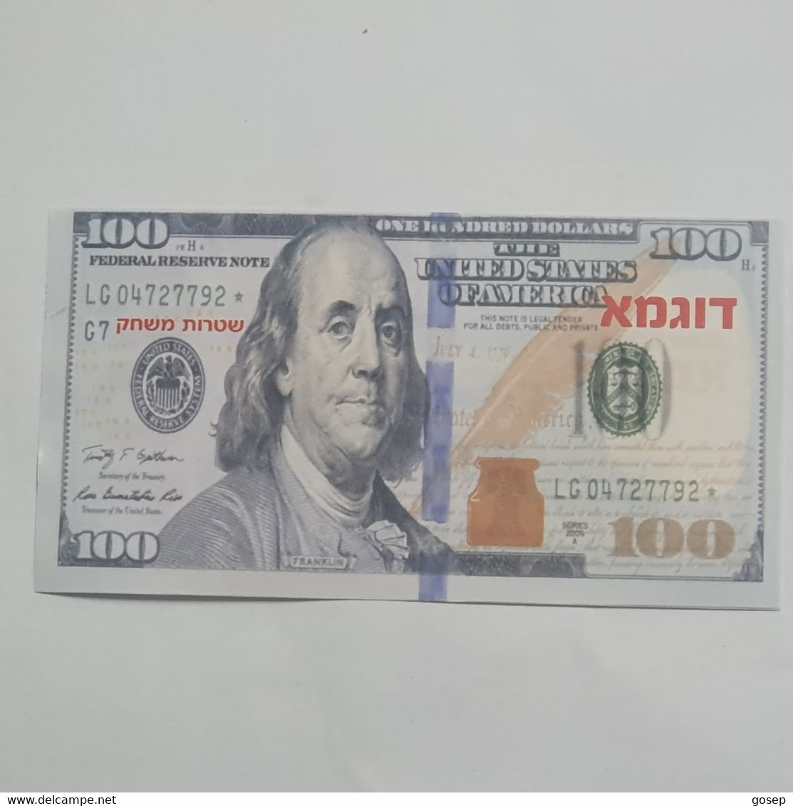 U.S.A-federal Reserve Note-(100$)-(4)-(LG 04727792)-(2009)-(Sample Game Notes)-u.n.c - Collections