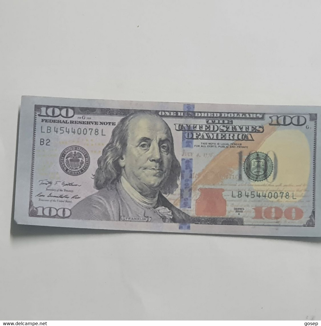 U.S.A-federal Reserve Note-(100$)-(5)-(LB45440078L)-(2009)-(Sample Notes)-u.n.c - Collections