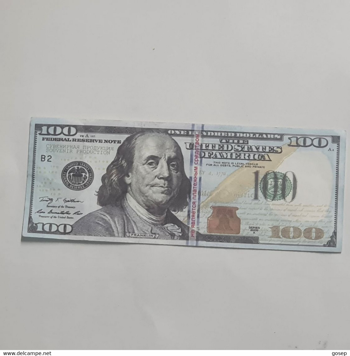 U.S.A-federal Reserve Note-(100$)-(6)-(B2)-(2009)-(Sample Notes)-u.n.c - Collections