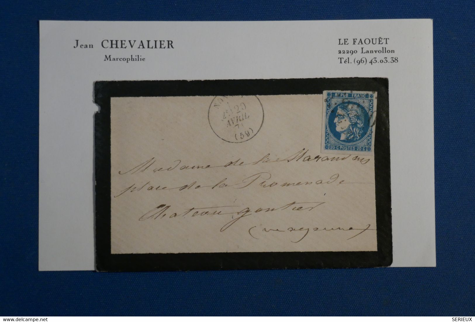 AP12 FRANCE BELLE  LETTRE   1871  POUR CHATEAU GANTIER+ EMISSION DE BORDEAUX +A VOIR + AFFRANCH. PLAISANT - 1870 Ausgabe Bordeaux