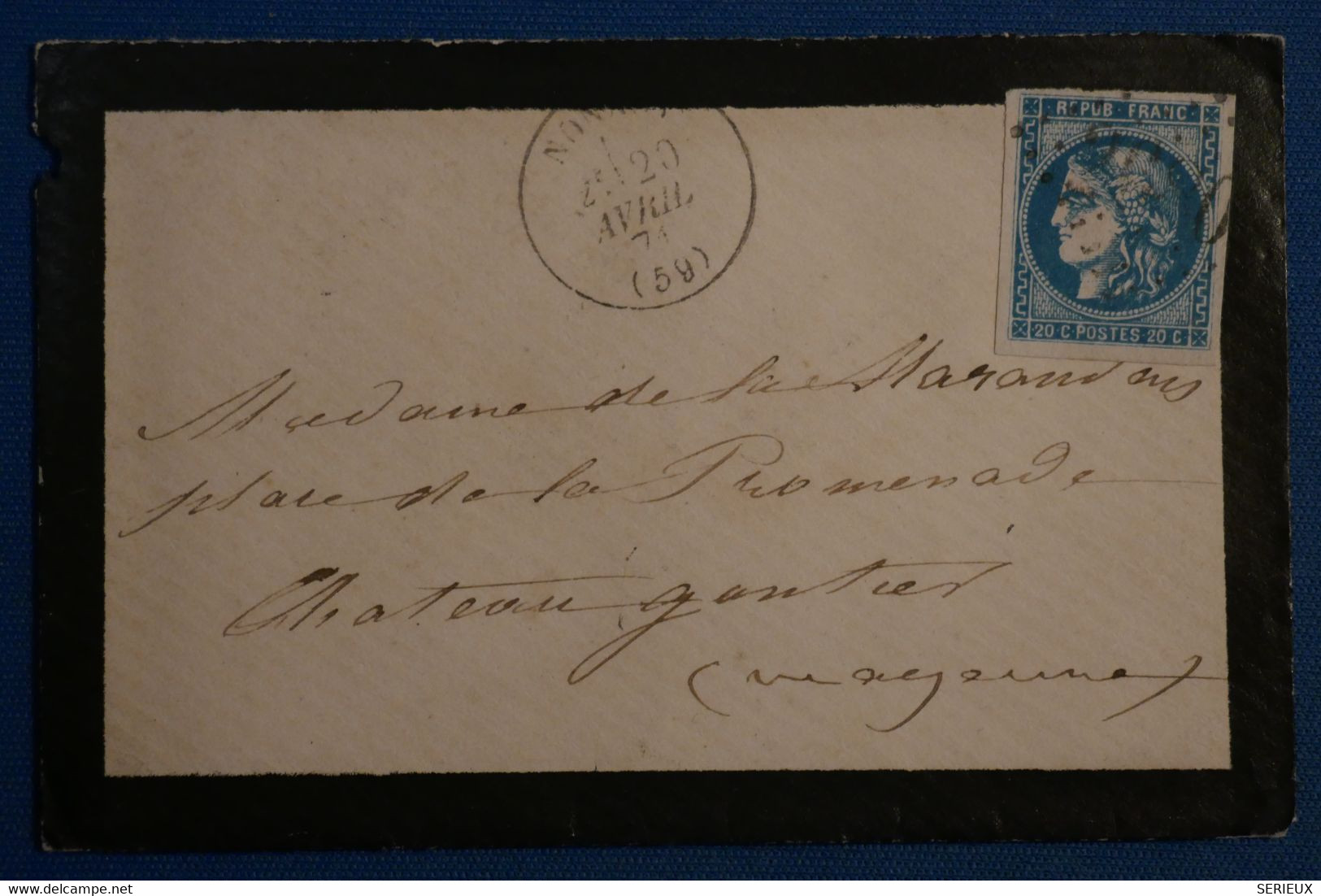 AP12 FRANCE BELLE  LETTRE   1871  POUR CHATEAU GANTIER+ EMISSION DE BORDEAUX +A VOIR + AFFRANCH. PLAISANT - 1870 Bordeaux Printing