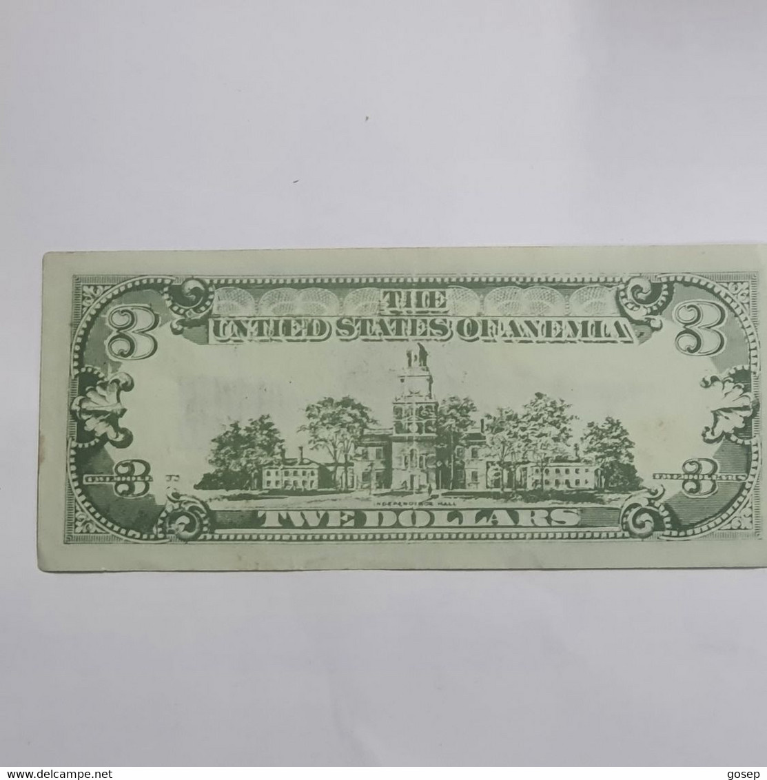 U.S.A-federal Reserve Note-(3$)-(11)-(goldstein)-(?)-(Sample Notes)-u.n.c - Colecciones Lotes Mixtos
