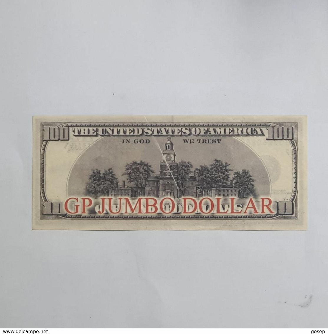 U.S.A-federal Reserve Note-(100$)-GP JUMBO DOLLAR-(17)-(AB 39160288  P B2)-(?)-(Sample Notes)-very Good - Verzamelingen