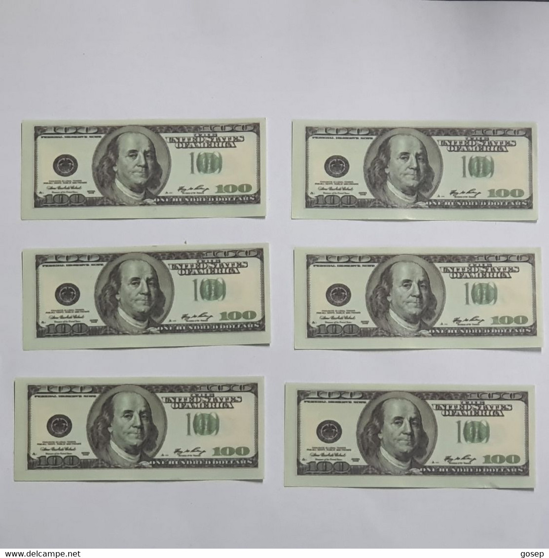 U.S.A-federal Reserve Note-(100$)-(6 Note)-short Note-(19)-(?)-(?)-(Sample Notes)-u.n.c - Sets & Sammlungen