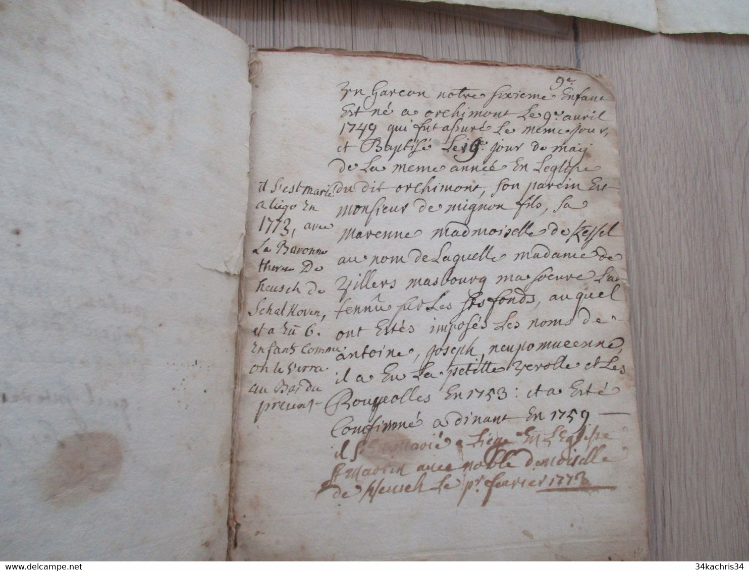 Archive Généalogie Et Histoire Familiale Florent De Vauthier Luxembourg Seigneurie De Valtzédimus Prévot - Manuscritos