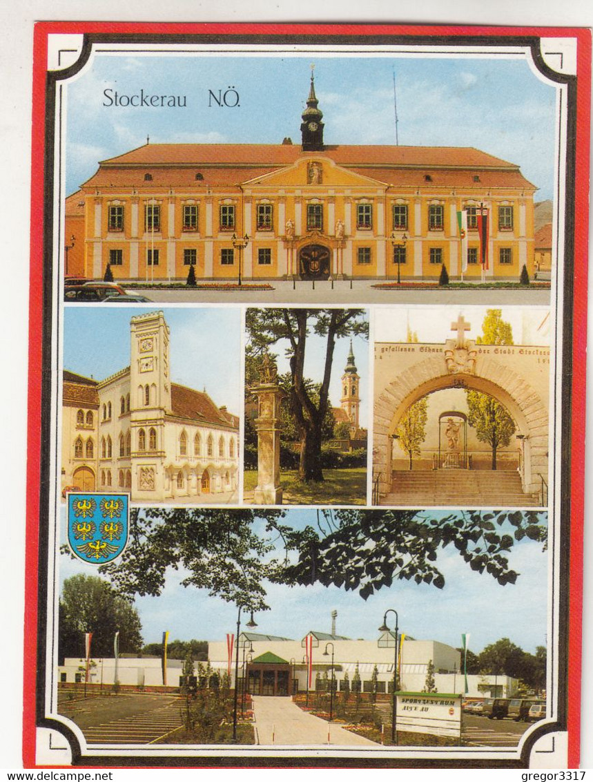 A7335) 2000 STOCKERAU - NÖ - Rathaus Moll Schlössl Kriegerdenkmal Sportzentrum ALTE AU - Stockerau