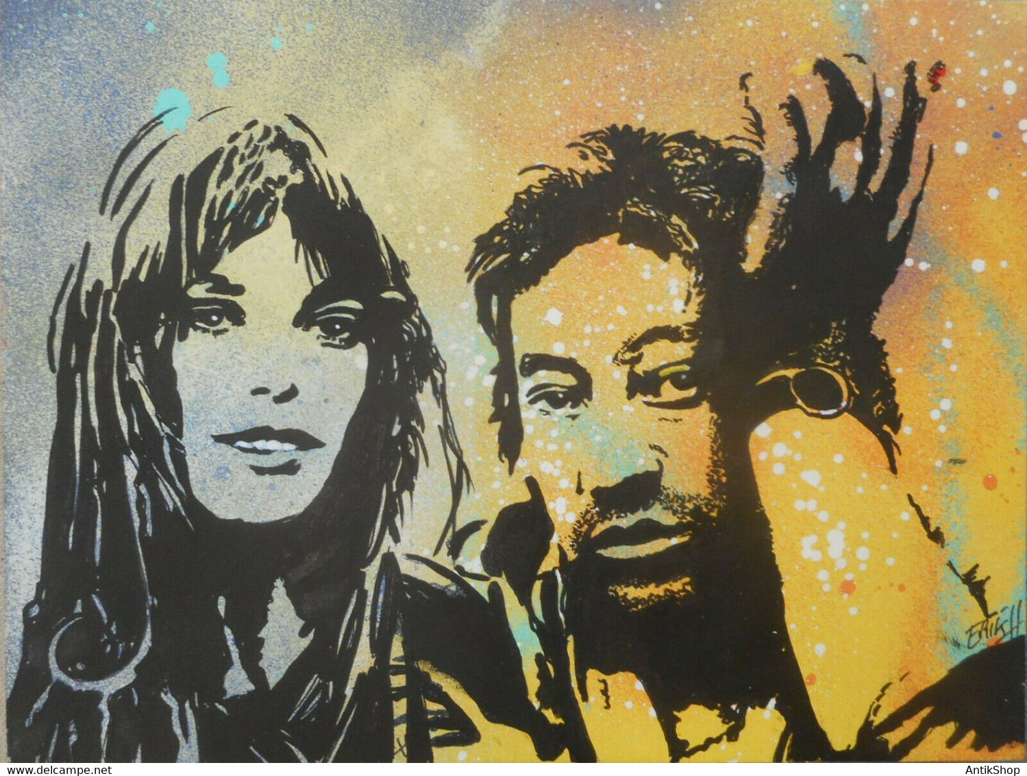 ERIK HILS " Serge Gainsbourg, Jane Birkin"  40/30 New COA - Acrylic Resins