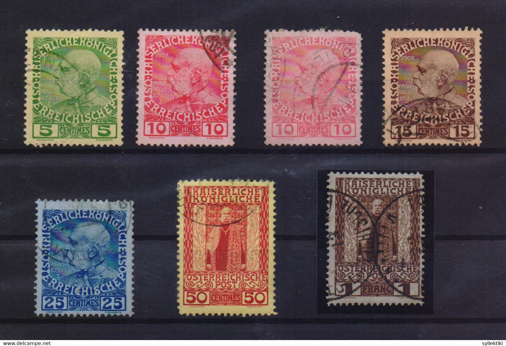 GREECE CRETE 1908/14 AUSTRIAN POST COMPLETE SET USED STAMPS HELLAS No 17-22 (162 E) - Crète