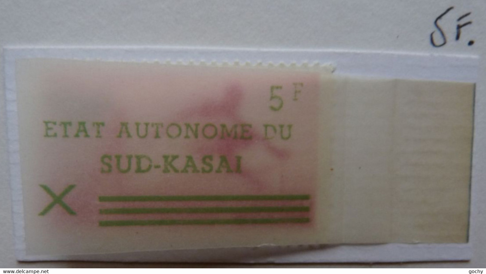 SUD - KASAÏ : 1961 : N°   19-Es ** ---cat :??€   Curiosité Essai De Surcharge Sur Papier Tranparent UNIQUE RARE !!! - Sud-Kasaï