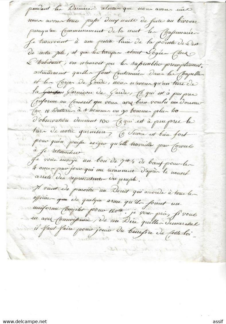 Ile De Groix  5 Lettres An 3 - An 4  ( 1795 -96 ) Militaria  Pour Port Liberté - Ohne Zuordnung