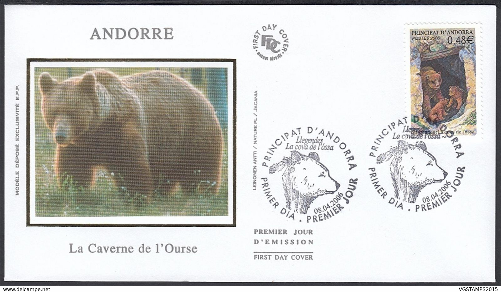 Andorre 2006 - Andorre Française-  FDC. Yvert  Nº 626. Theme: Ours....  (EB) DC-10398 - Gebruikt