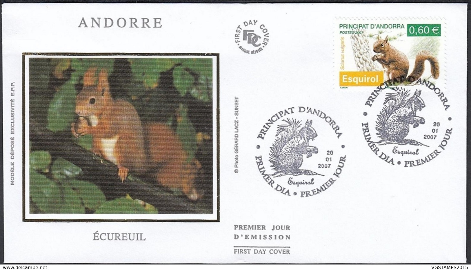 Andorre 2007 - Andorre Française-  FDC. Yvert  Nº 635. Theme: Écureil...  (EB) DC-10401 - Used Stamps