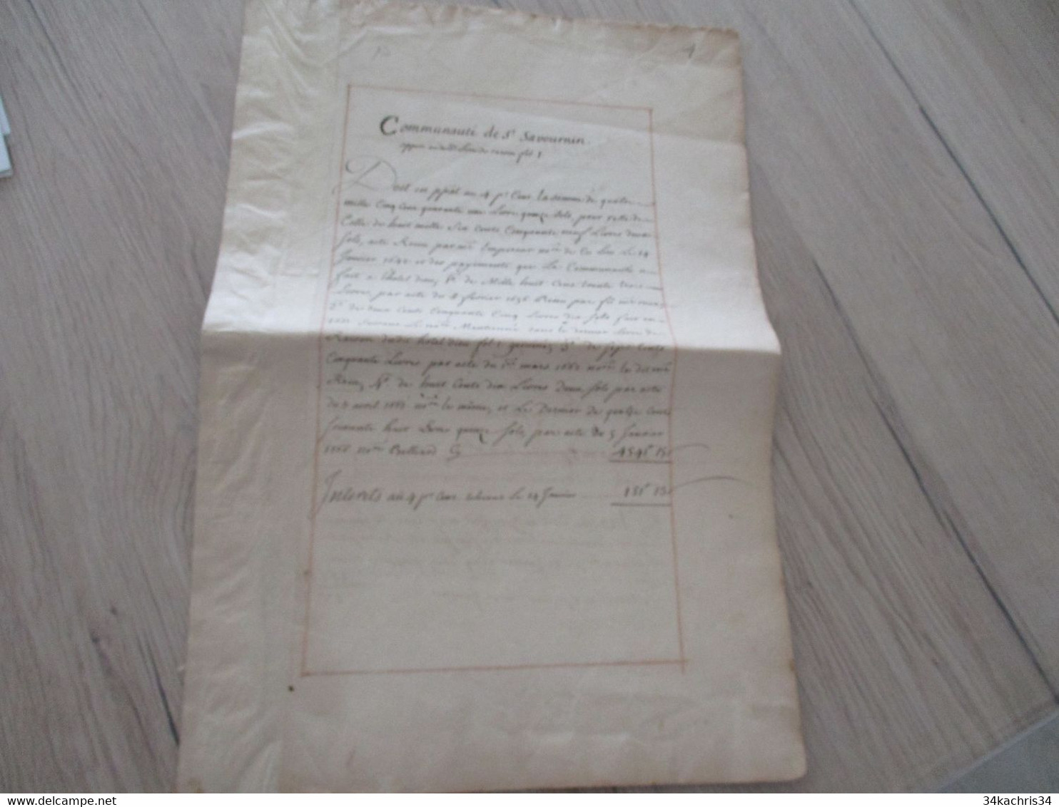 Communauté De Saint Savournin Comptes Paiement à L'Hôtel Dieu Notamment De 1742 à 1756 - Manuscrits