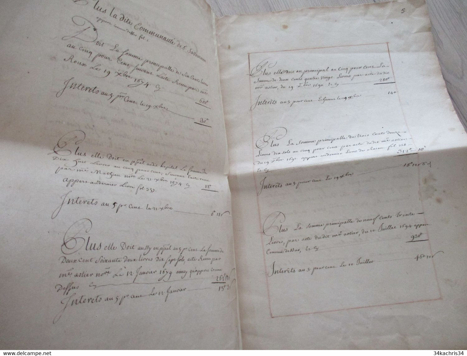 Communauté De Saint Savournin Comptes Paiement à L'Hôtel Dieu Notamment De 1742 à 1756 - Manuscripten