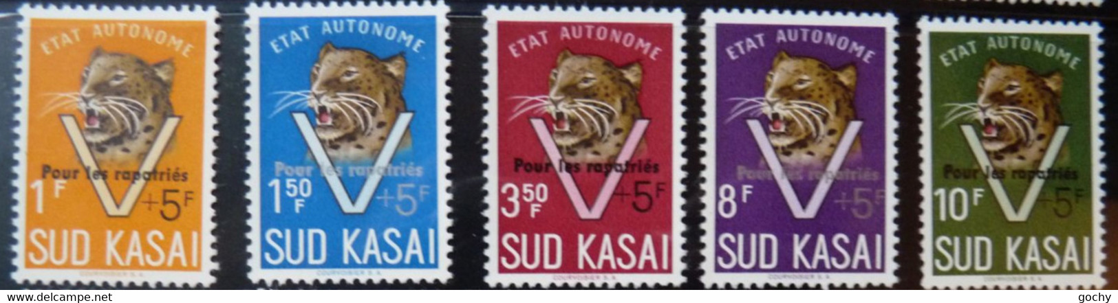 SUD - KASAÏ : 1961 : N°    20C / 24C** - ---cat : 300€ Surcharge "rapatriés" - Süd-Kasai