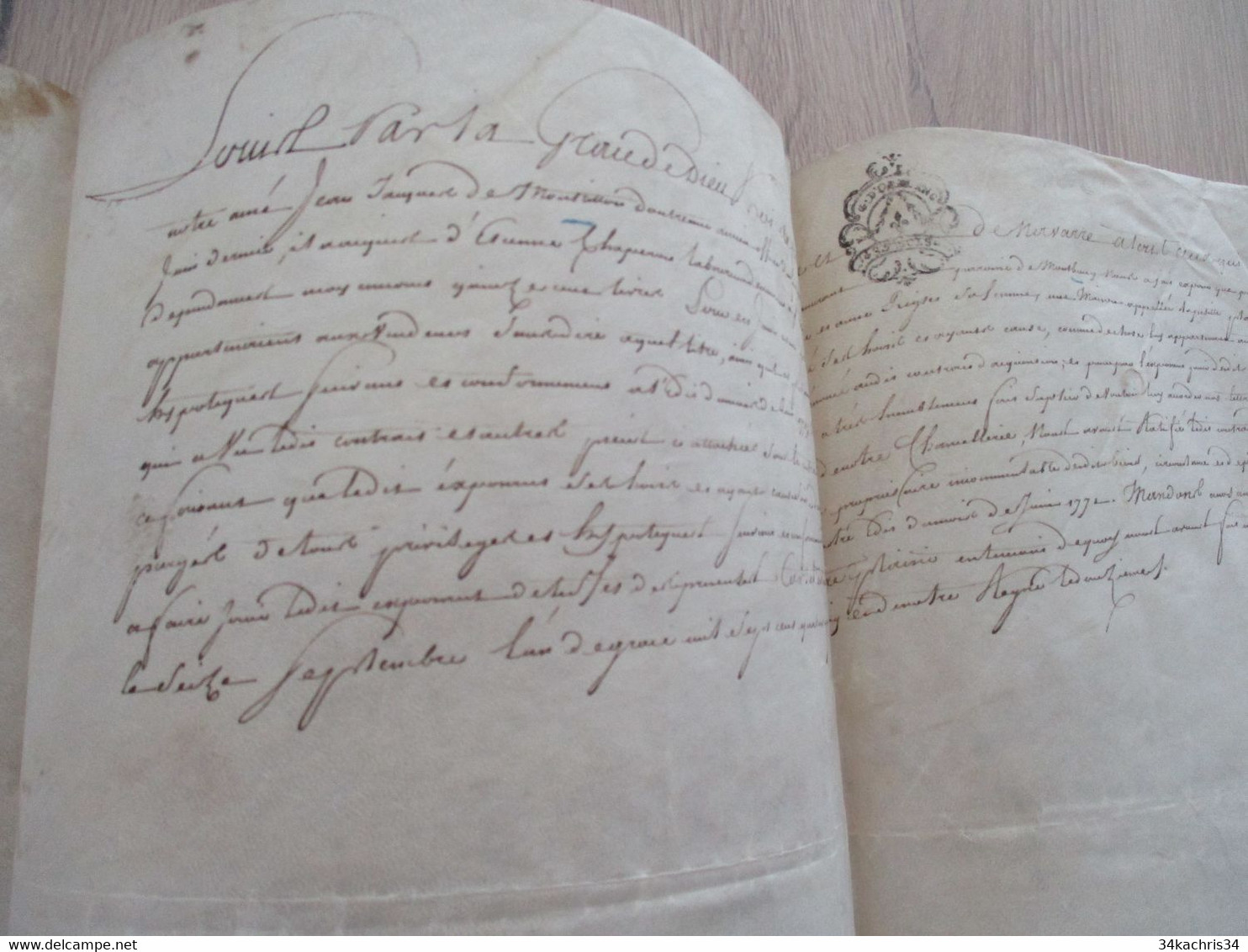 1785 Pièce Velin  Avec Sceau Montargis Loiret Baillage Jaubert Montvilliers Ancien Officier Chaprerou Laboureur à Confir - Manuskripte