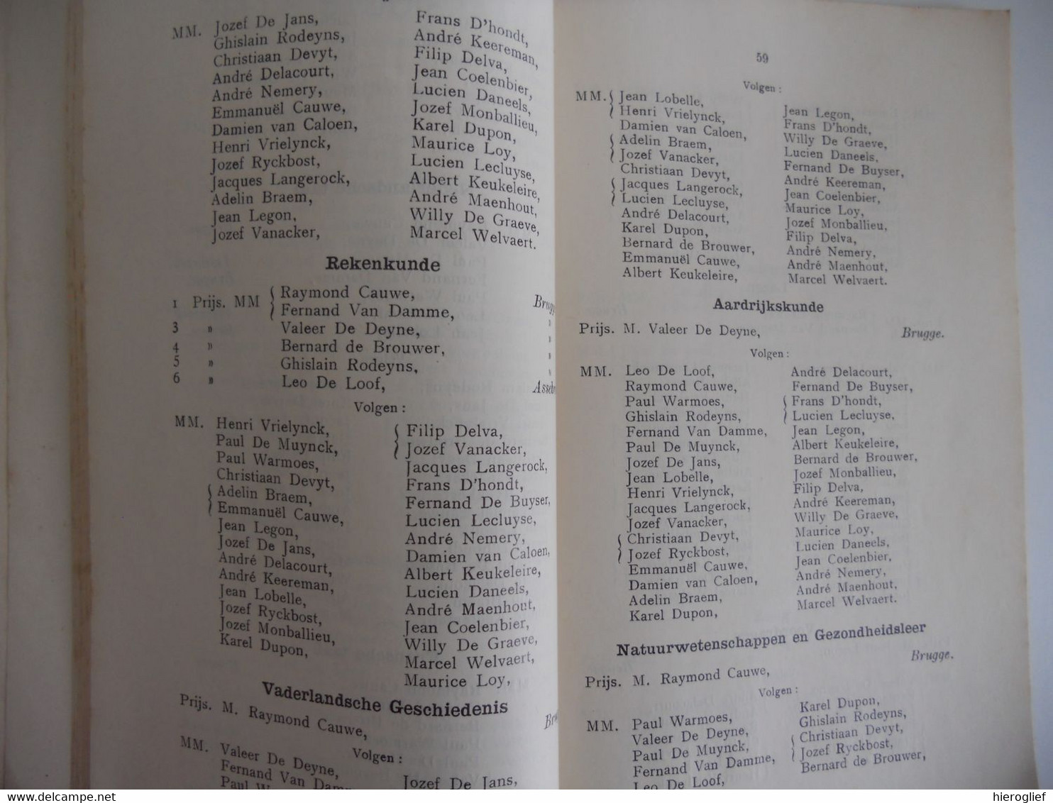 SINT-LODEWIJKSCOLLEGE BRUGGE 1939 - PLECHTIGE PRIJSUITDEELING Mgr. Lamiroy PALMARES - Diplomi E Pagelle