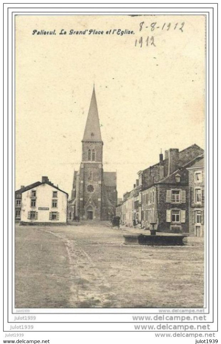 PALISEUL ..-- GENDARMERIE . Grand ' Place Et Eglise . 1912 Vers GROS - FAYS ( Mme BOURGUIGNON - DELVAUX ) . Voir Verso . - Bievre