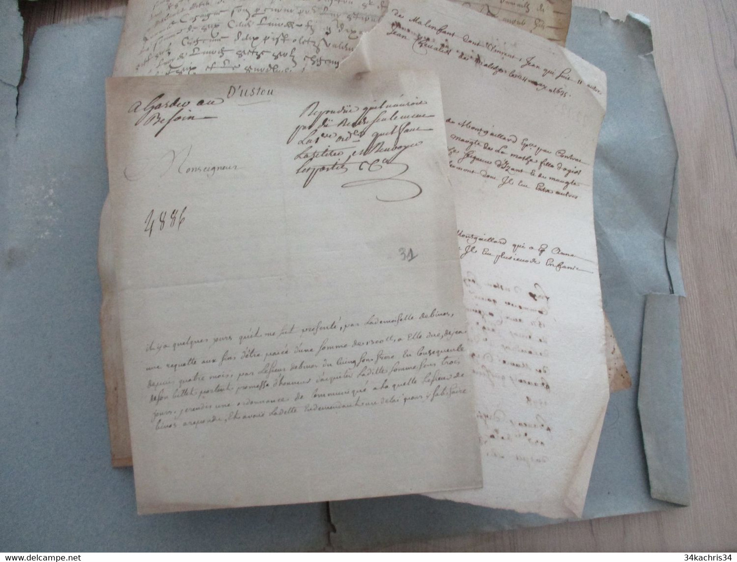 USTOU TARN AUDE X 3 Documents Dont Généalogie Et Velin 1661  Acte Familiale - Manuscripten