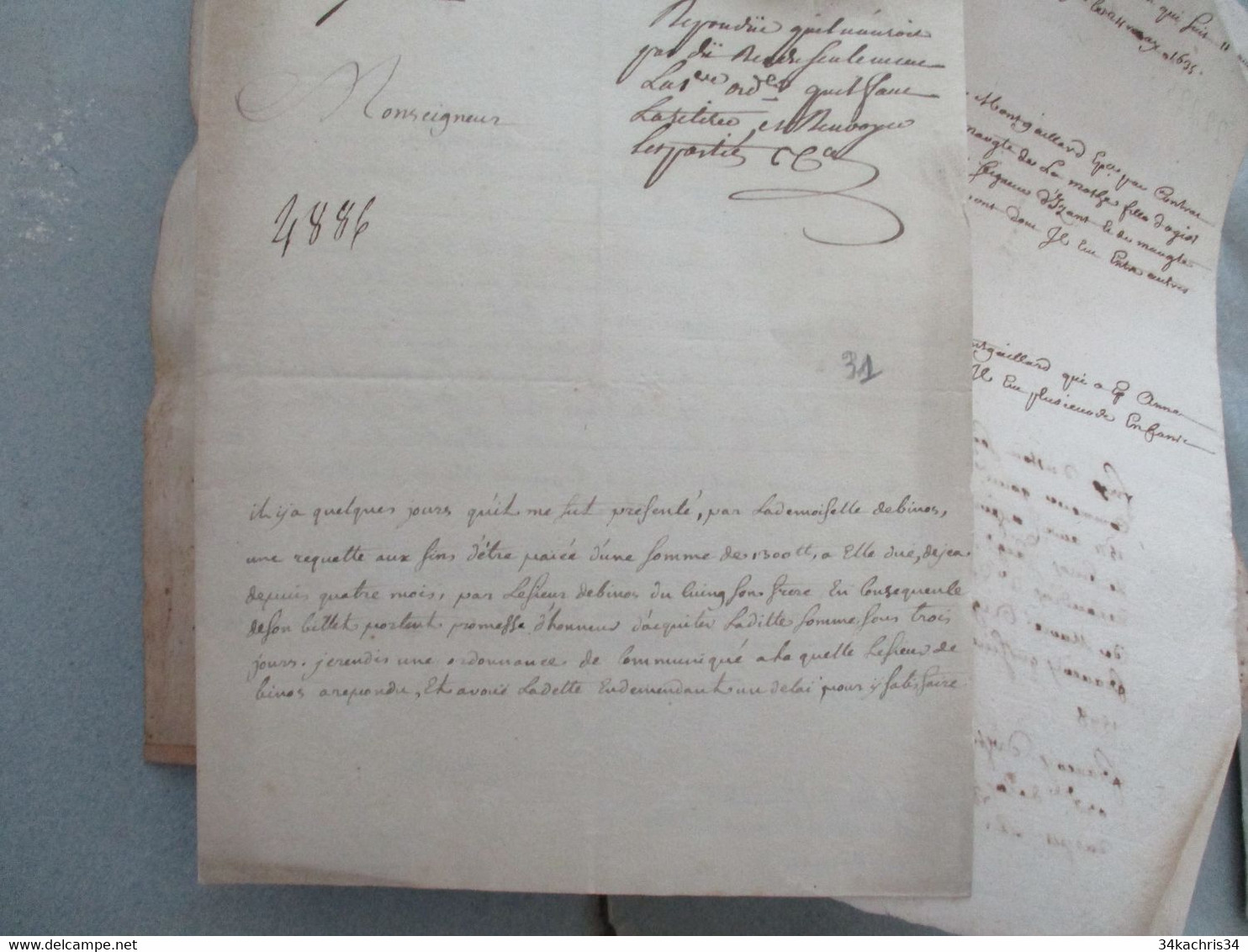 USTOU TARN AUDE X 3 Documents Dont Généalogie Et Velin 1661  Acte Familiale - Manuskripte