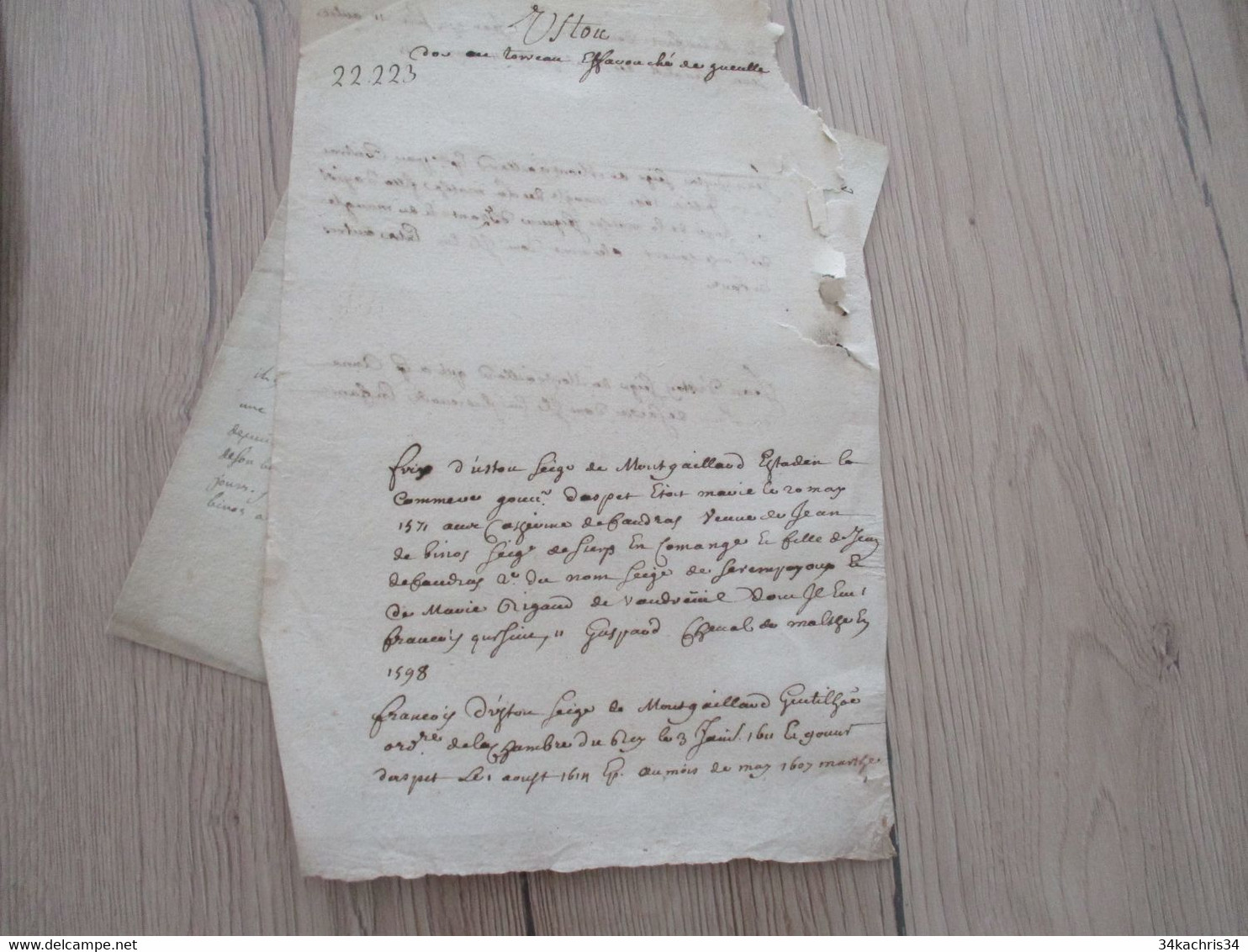 USTOU TARN AUDE X 3 Documents Dont Généalogie Et Velin 1661  Acte Familiale - Manuscripts