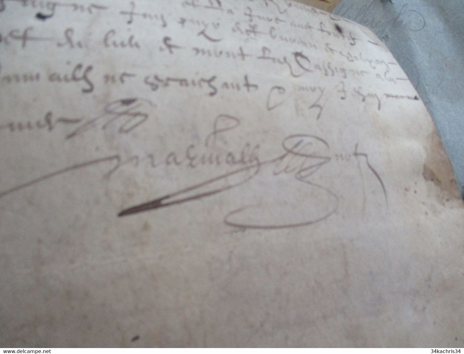 USTOU TARN AUDE X 3 documents dont généalogie et velin 1661  acte familiale