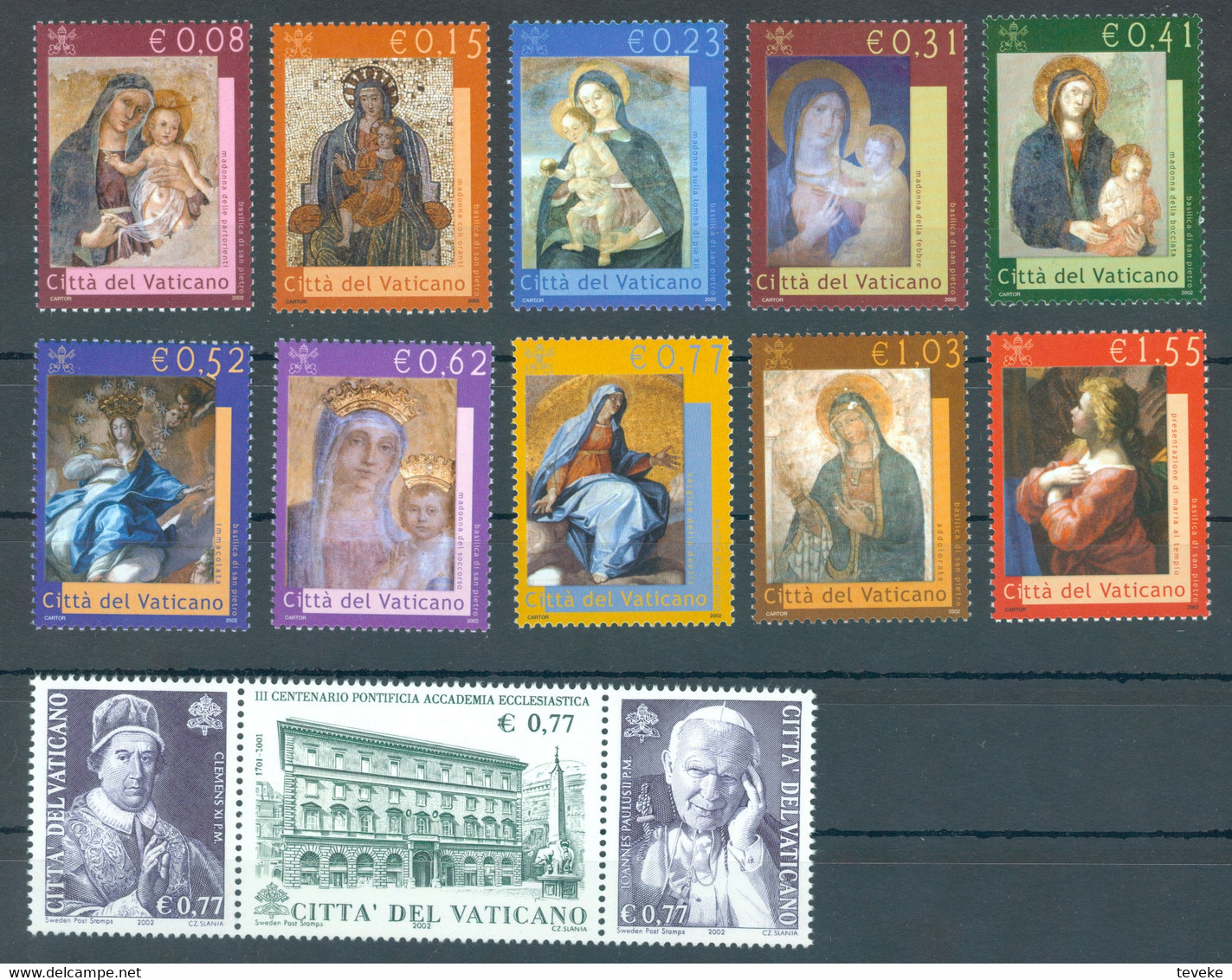 VATICAAN/VATIKAN/CITA DEL VATICANO - 2002 YEARSET/JAHRGANG/JAARGANG MNH/**/NEUF - MiNr. 1394/1427 + BL 23 - Annate Complete