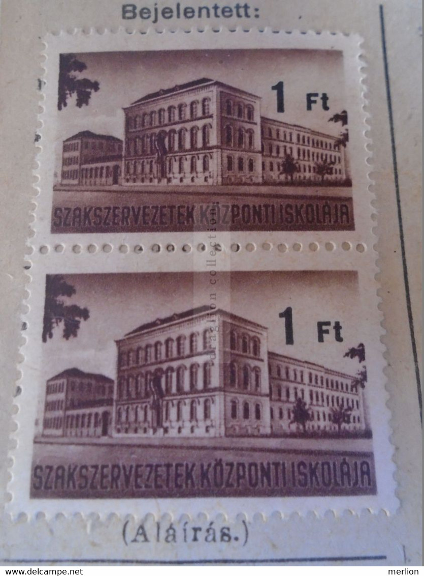 D188104 Hungary Membership Tax Stamp -  Central School Of Trade Unions   Szakszervezetek Központi Iskolája  Ca 1950 - Fiscale Zegels