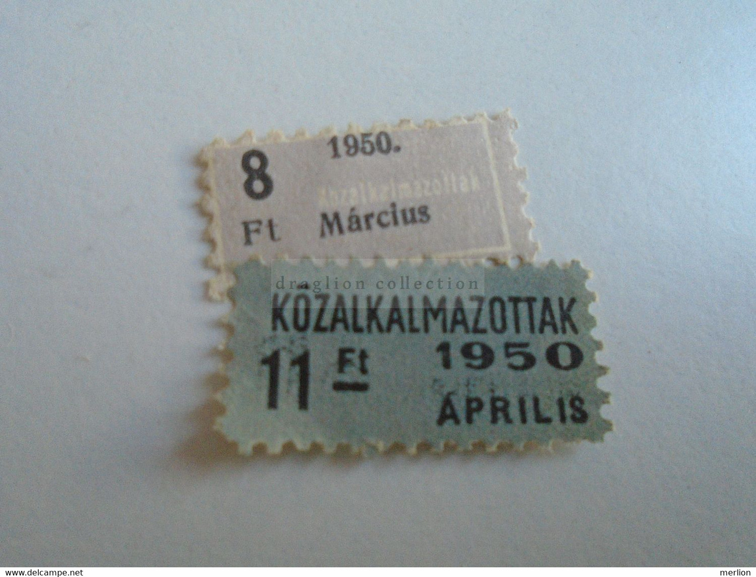 D188106 Hungary Membership Tax Stamp - Civil Servants   Közalkalmazottak    1950  - Lot Of 2 Stamps - Steuermarken