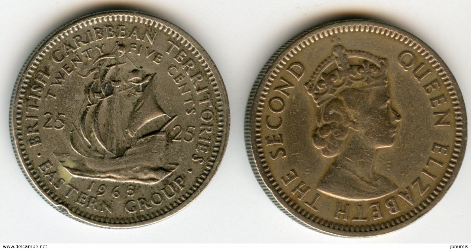 Caraïbes Britaniques Orientales British Caribbean 25 Cents 1965 KM 6 - Territoires Britanniques Des Caraïbes