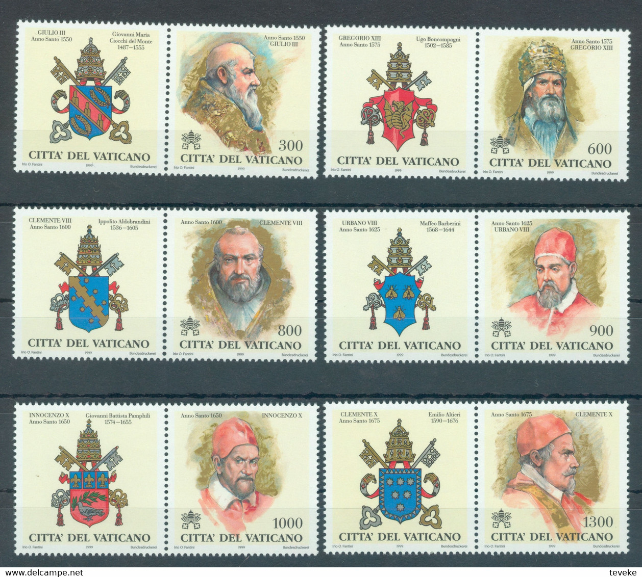 VATICAAN/VATIKAN/CITA DEL VATICANO - 1999 YEARSET/JAHRGANG/JAARGANG MNH/**/NEUF - MiNr. 1269/1322 + BL 19/20 - Annate Complete