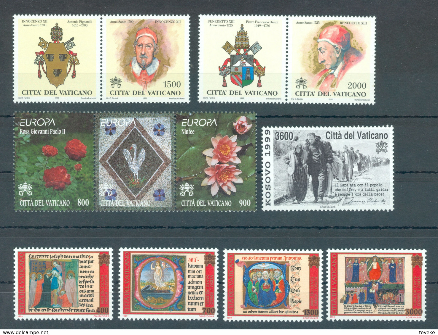 VATICAAN/VATIKAN/CITA DEL VATICANO - 1999 YEARSET/JAHRGANG/JAARGANG MNH/**/NEUF - MiNr. 1269/1322 + BL 19/20 - Annate Complete