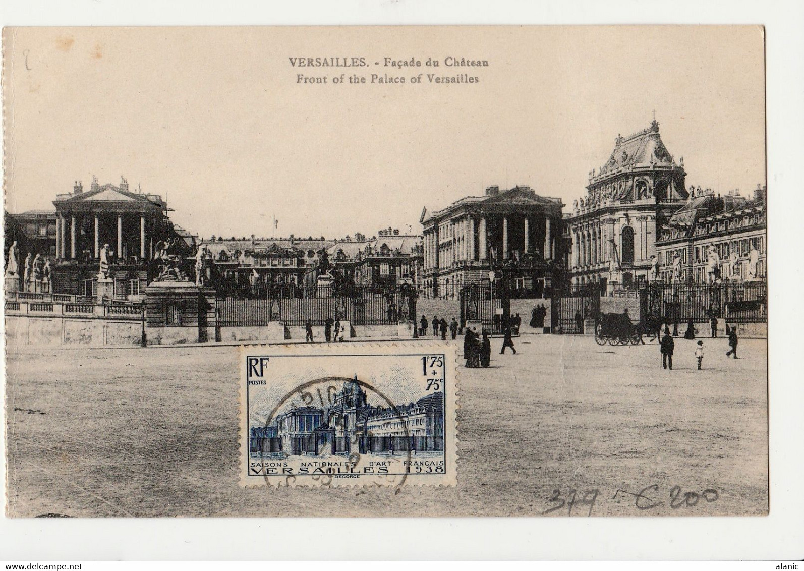 Carte  Maximum Avec N° 379 Versailles Oblitérée 21/7/38 - 1930-1939