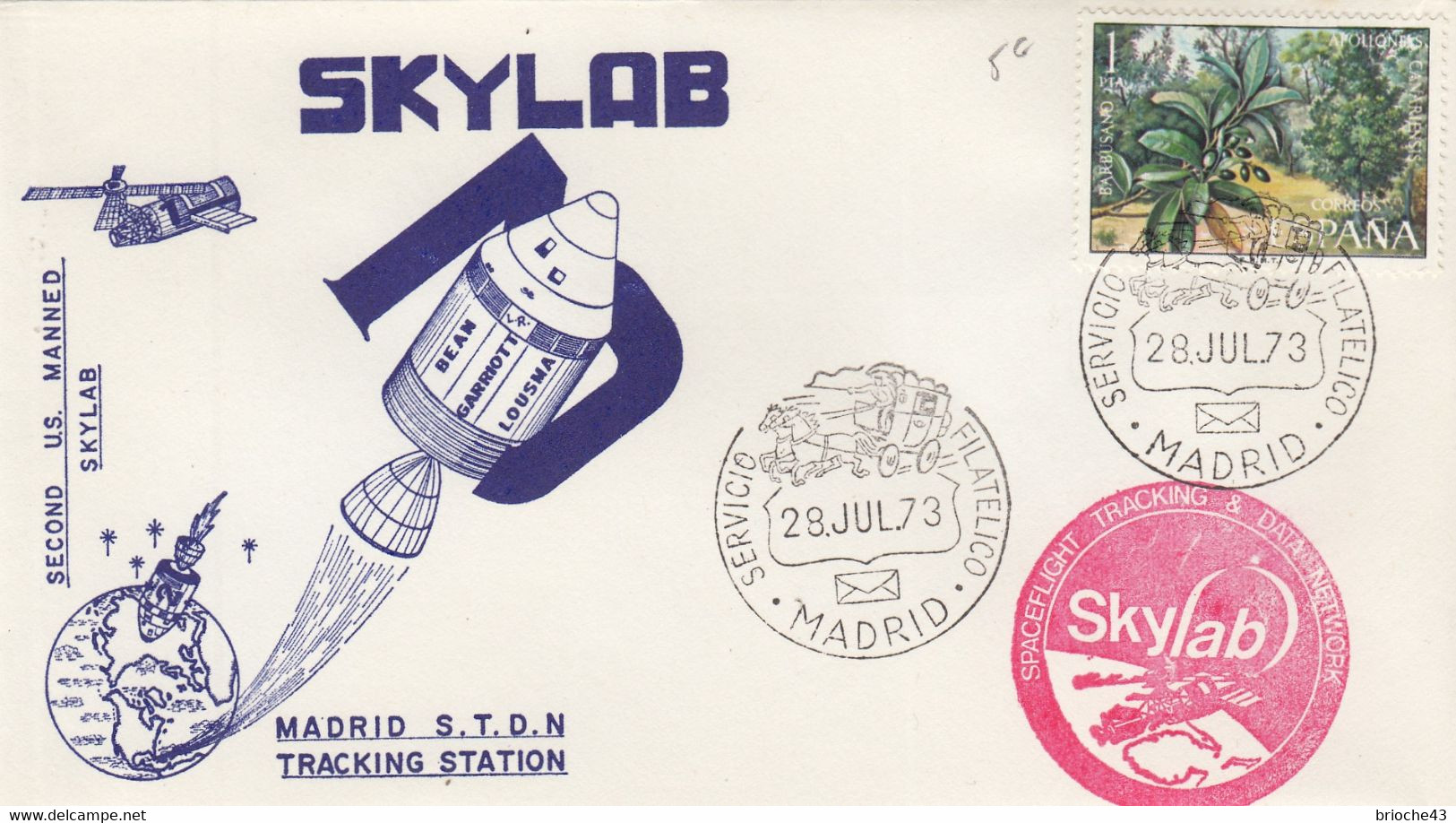 SKYLAB - MADRID S.T.D.N. TRACKNG STATION 28.7.1973  /1 - Altri & Non Classificati