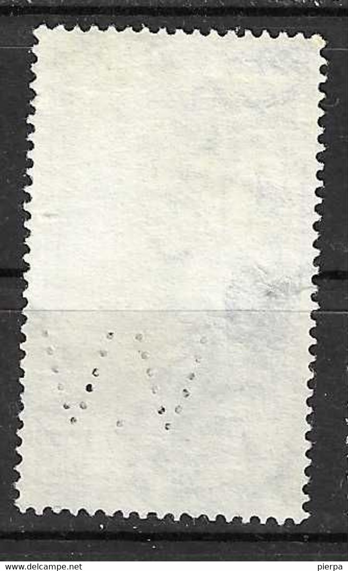 PERFIN - ITALIA 1950  - ITALIA AL LAVORO LIRE 5 - PERFORATO (V. V) - USATO (YVERT 575 - MICHEL 810) - Perfins