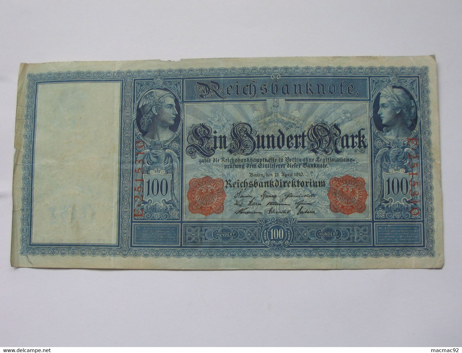 ALLEMAGNE -  EINHUNDERT  Mark - Berlin 1910  Reichsbanknote - Germany   **** EN ACHAT IMMEDIAT **** - 100 Mark