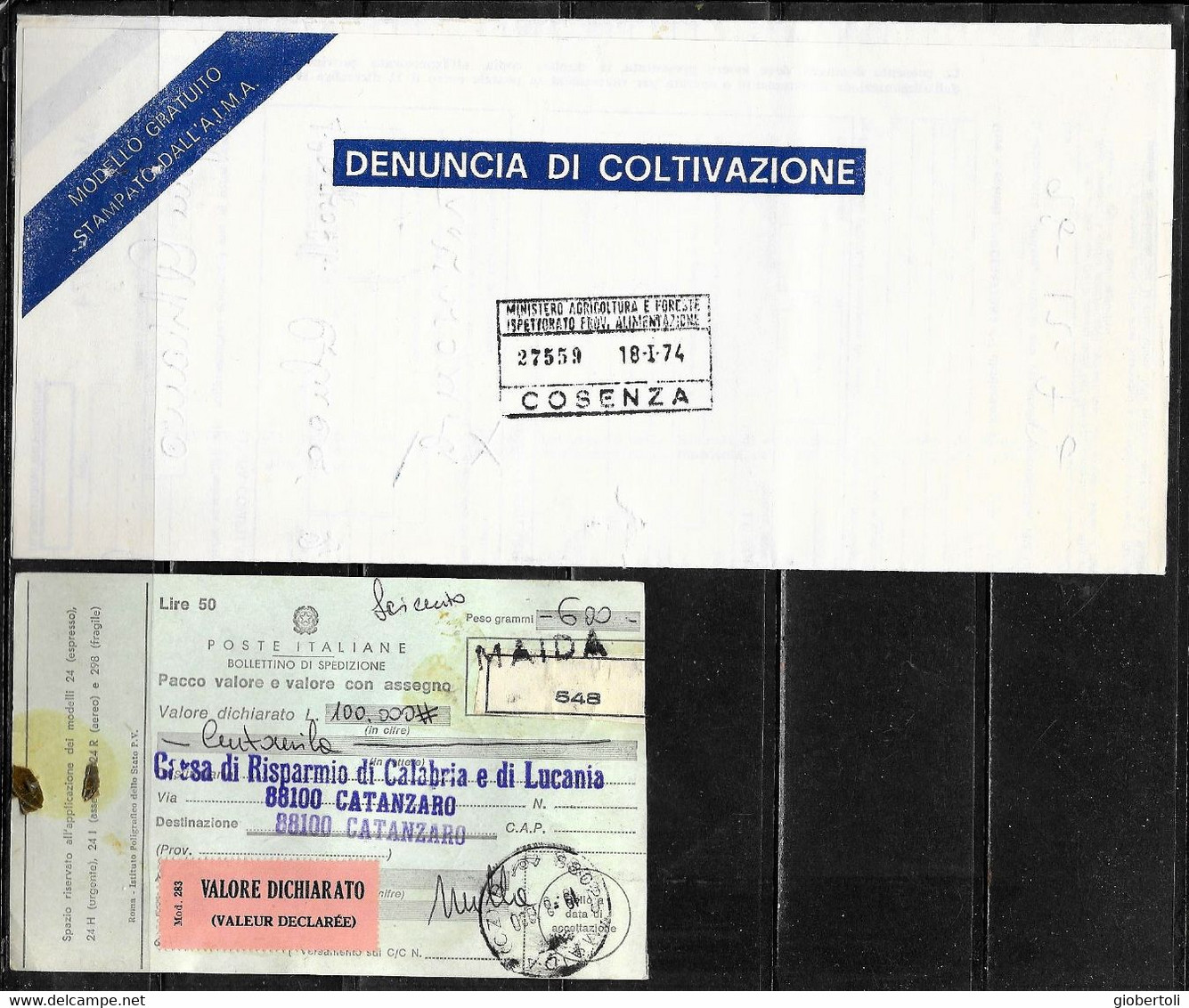 Italia/Italy/Italie: Lotto Di 6 Documenti Postali, Lot Of 6 Postal Documents. Loto Di 6 Documents Postaux - Lotti E Collezioni