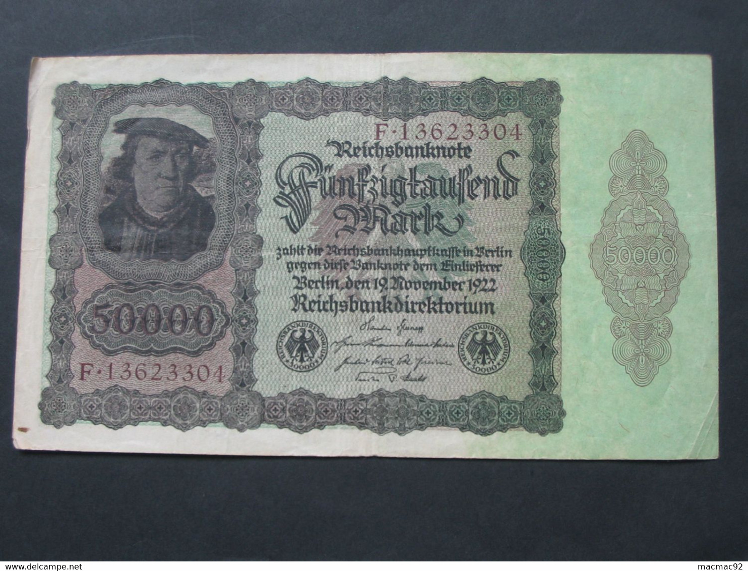 ALLEMAGNE - Fünfzigtausend  Mark - Berlin 1922  Reichsbanknote - Germany   **** EN ACHAT IMMEDIAT **** - 50.000 Mark