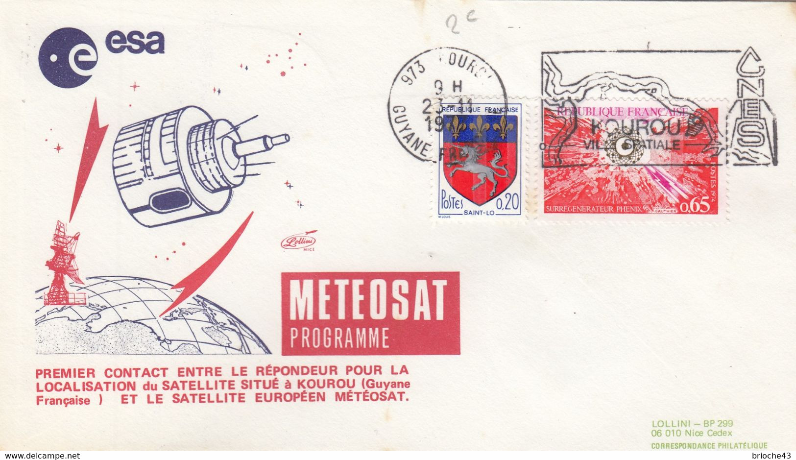 ESA - METEOSAT PROGRAMME - KOUROU 23.1.1977      /1 - Altri & Non Classificati