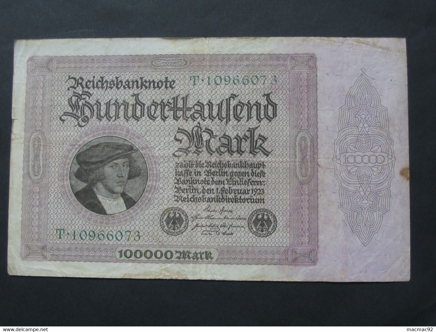 ALLEMAGNE - Hunderttausend  Mark - Berlin 1923  Reichsbanknote - Germany   **** EN ACHAT IMMEDIAT **** - 100000 Mark