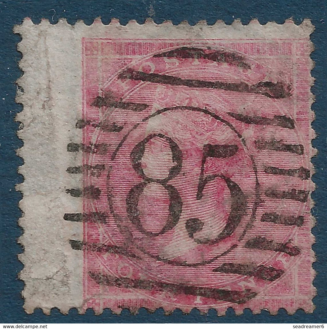 Grande Bretagne 1857 N°17 4 Pence Rose Pale Obl Killer Leger 85 Superbe Frappe BDFeuille TTB - Oblitérés