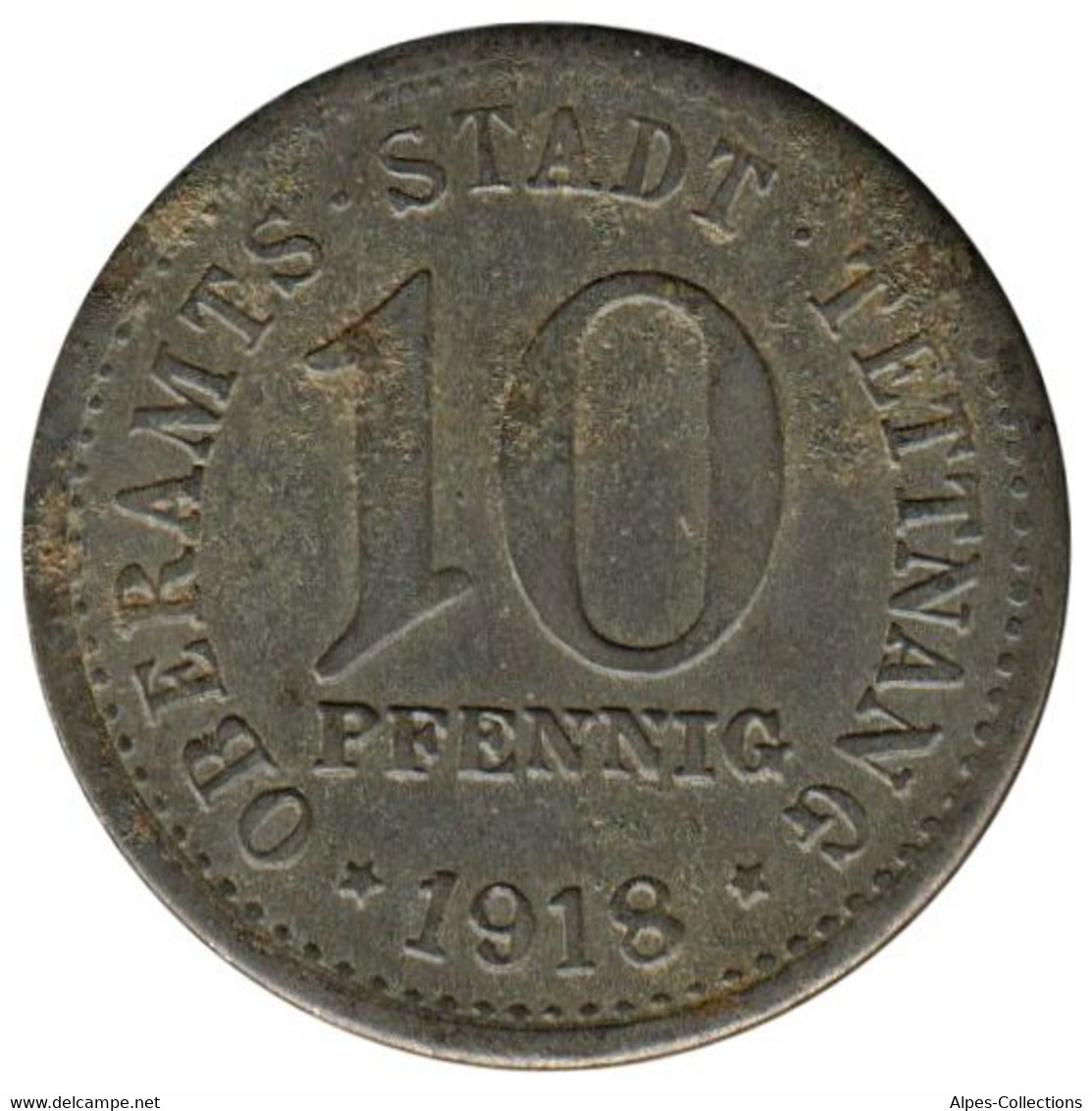 ALLEMAGNE - TETTNANG - 10.1 - Monnaie De Nécessité - 10 Pfennig 1918 - Monétaires/De Nécessité