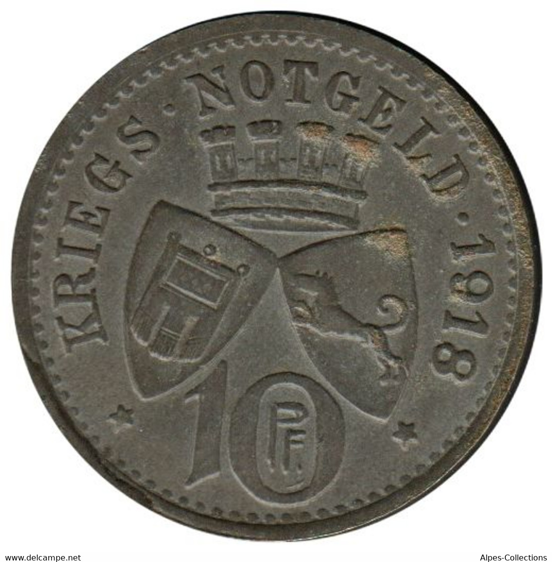 ALLEMAGNE - TETTNANG - 10.1 - Monnaie De Nécessité - 10 Pfennig 1918 - Notgeld