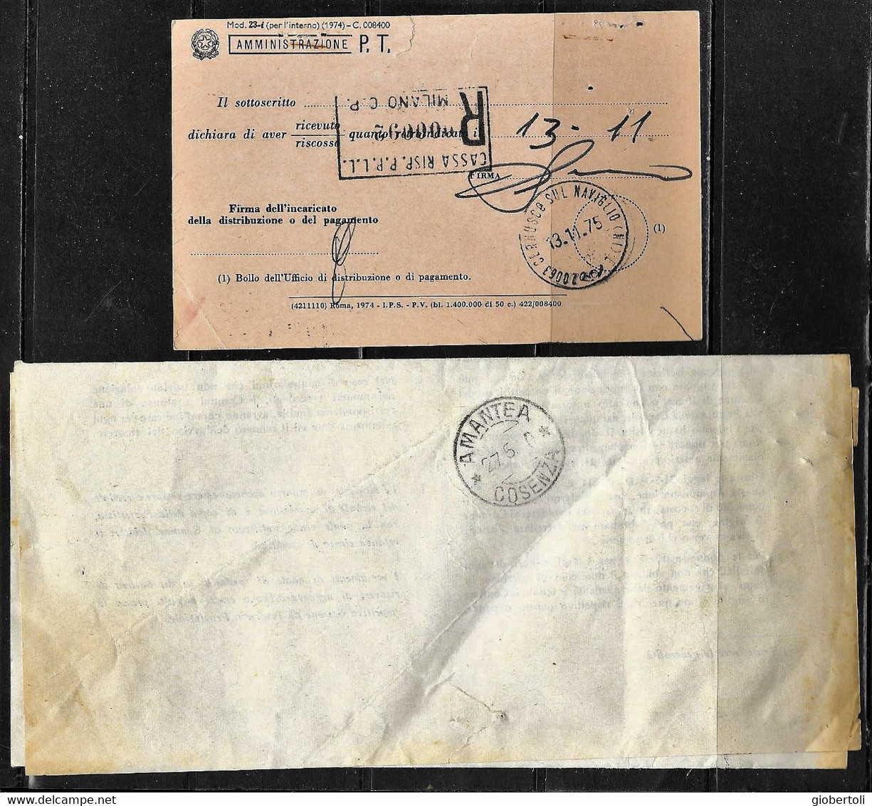 Italia/Italy/Italie: Lotto Di 6 Documenti Postali, Lot Of 6 Postal Documents. Loto Di 6 Documents Postaux - Lotti E Collezioni