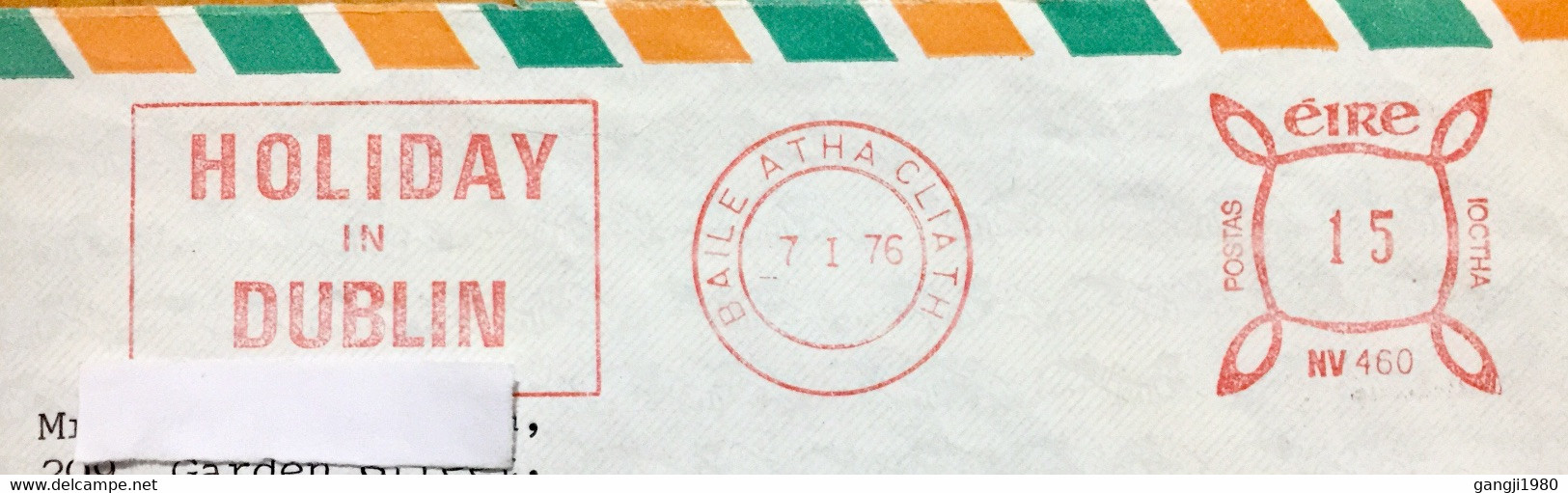 IRELAND 1976, USED COVER TO USA METER CANCELLATION HOLIDAY IN DUBLIN ,FROM THE CHINA SHOWROOMS ,DUBLIN - Covers & Documents