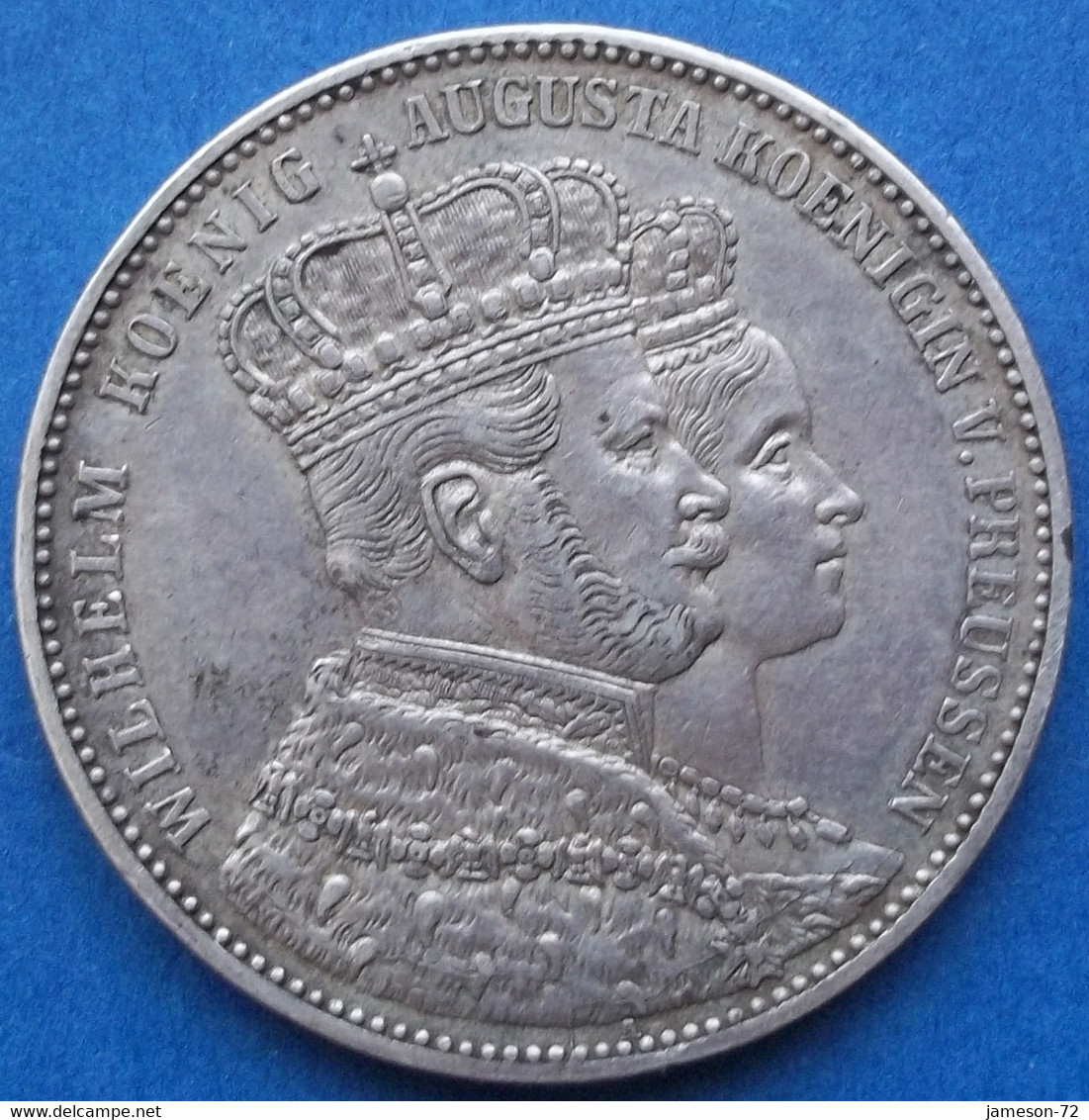 PRUSSIA - Silver Thaler 1861 A "Wilhelm & Augusta" KM# 488 - Edelweiss Coins - Taler & Doppeltaler