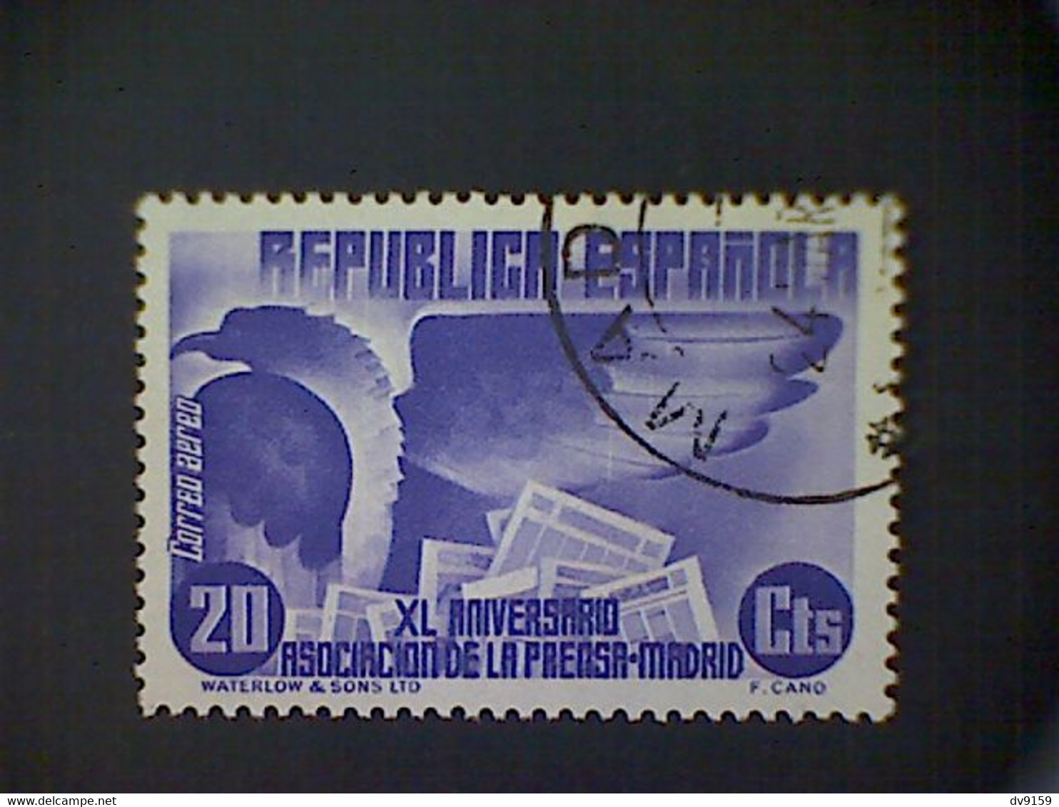 Spain, Scott #C78, Used (o), 1936, Eagle And Newspaper 20cts, Violet - Gebraucht